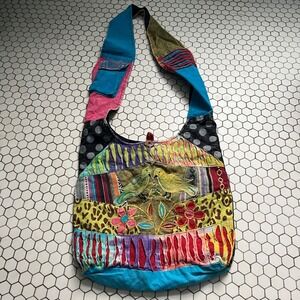 Hippie Patchwork Bird Hobo Bag Messenger Sling Bag Cotton